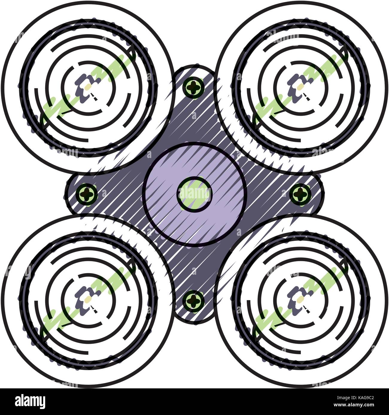 drone  doodle  vector illustration Stock Vector