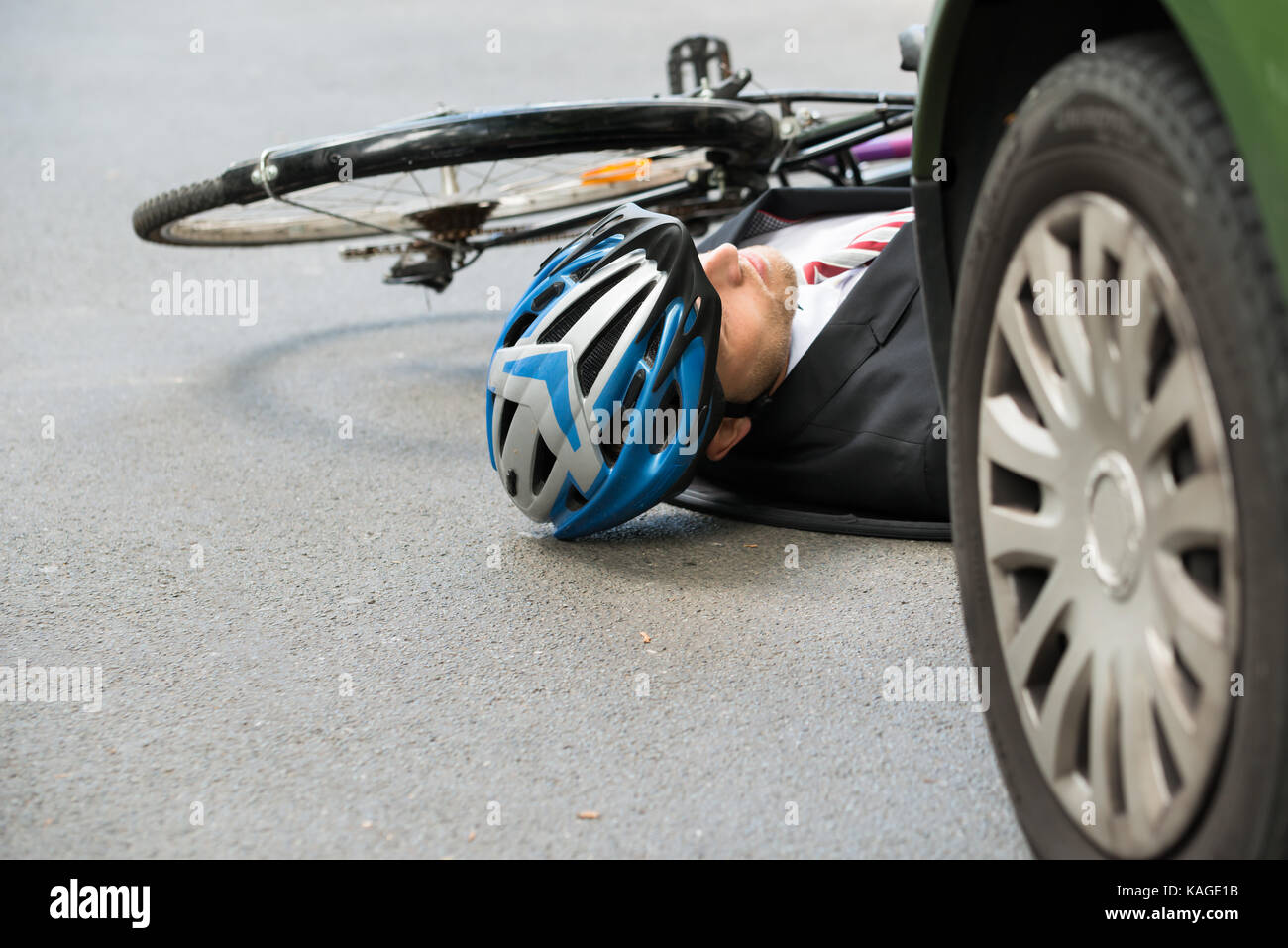 Bike Helmet After Crash Asphalt High Resolution Stock Photography and Images Alamy