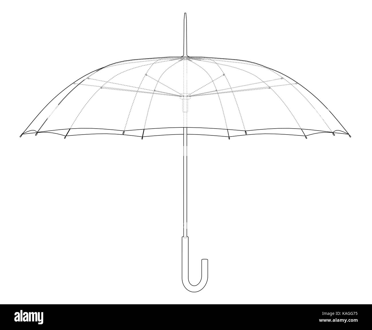 【un3d.】LINE ART UMBRELLA ※マンデー UN3D. - LINE ART UMBRELLA / ラインアートアンブレラ (ホワイト