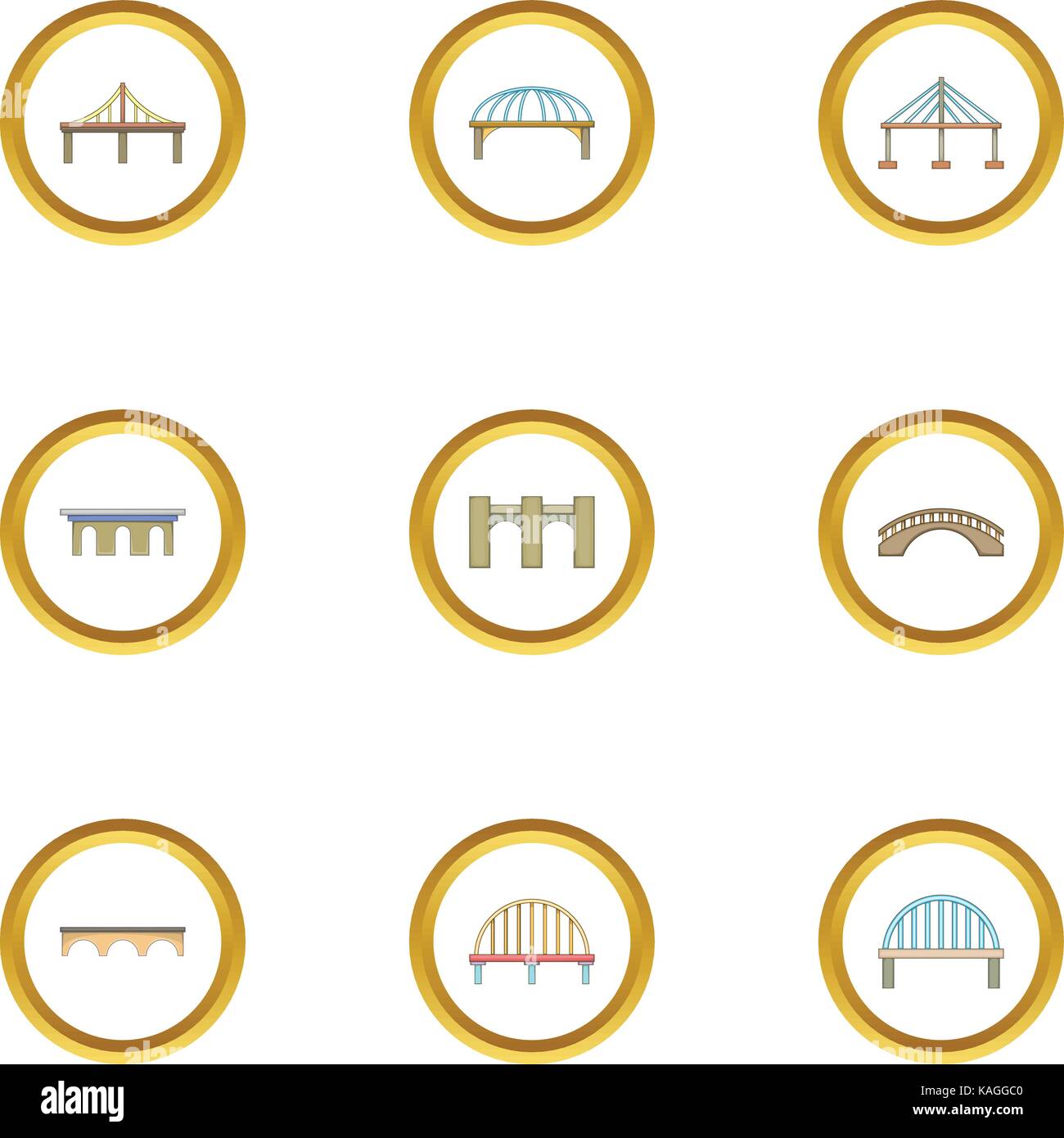 Various bridges icons set, cartoon style Stock Vector Image & Art - Alamy