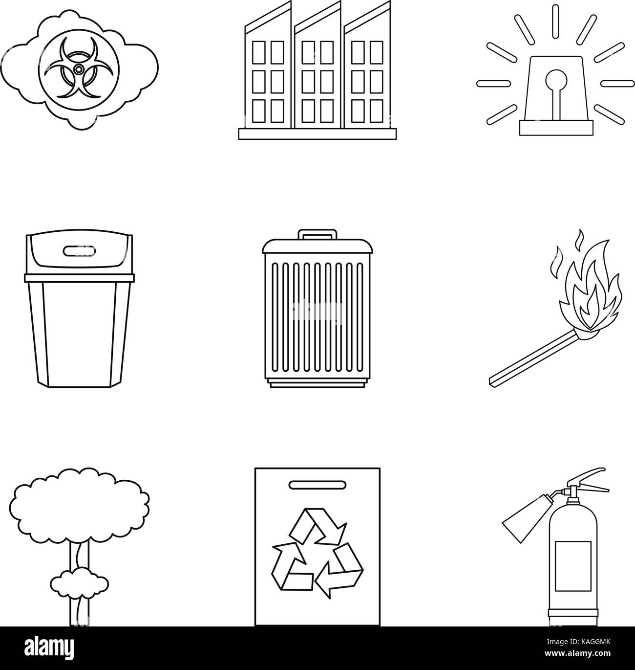 Problem with ecology icons set, outline style Stock Vector Image & Art ...