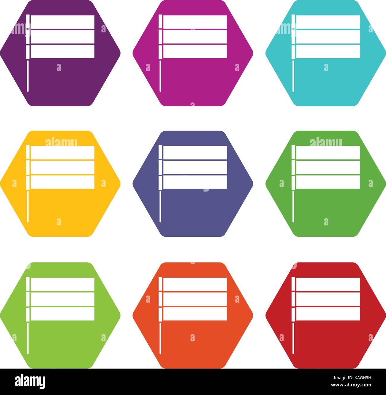 Flag icon set color hexahedron Stock Vector Image & Art - Alamy
