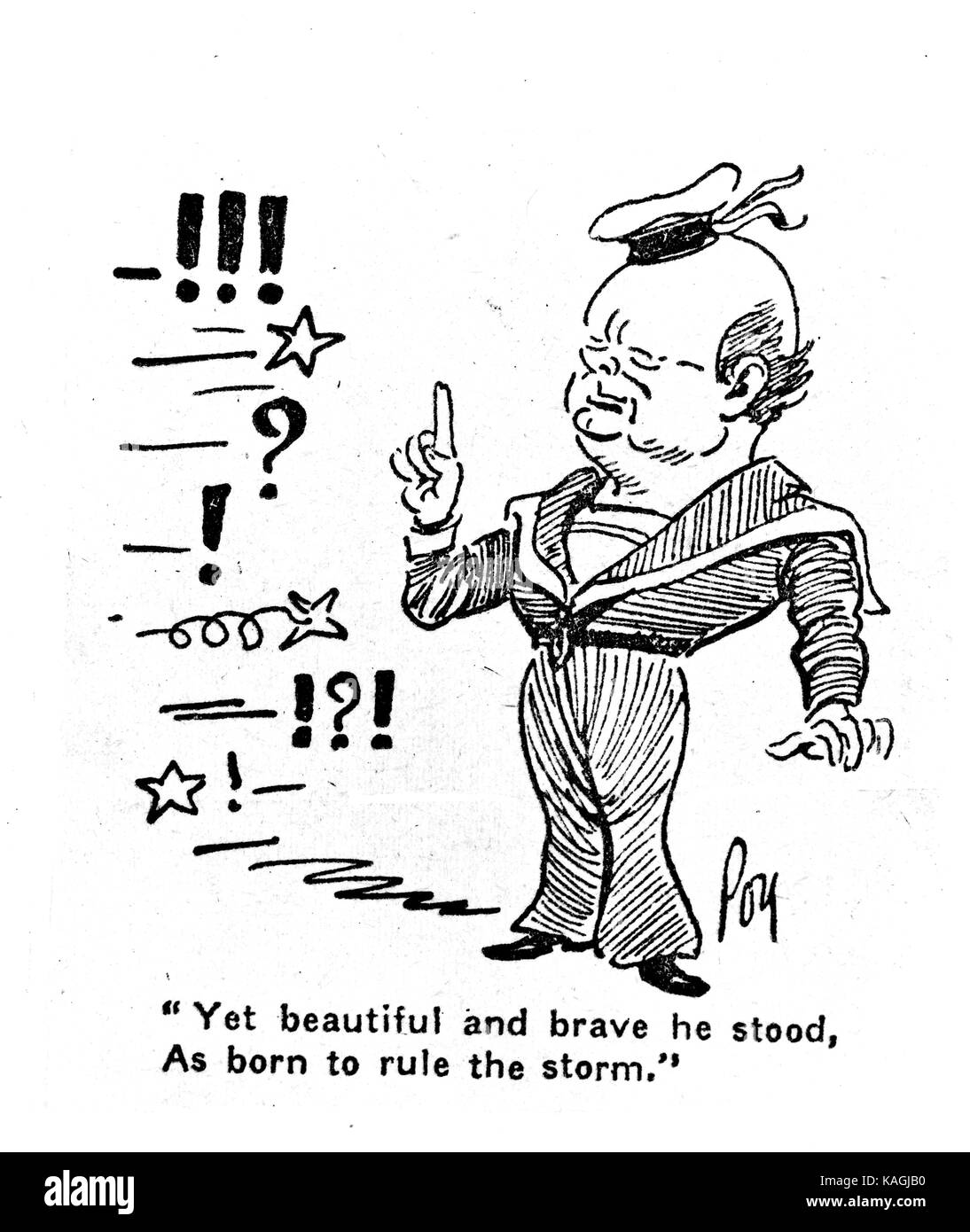 Churchill cartoon Stock Photo