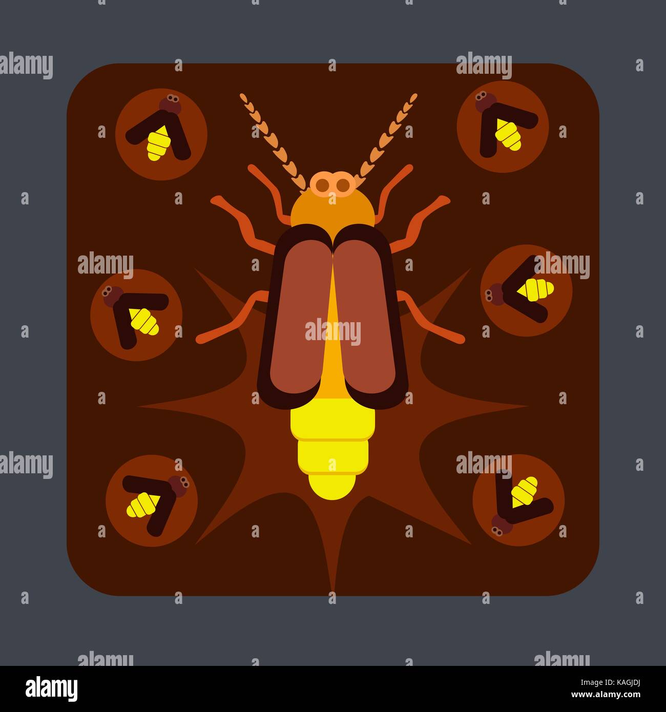 Bug light concept background, cartoon style Stock Vector Image & Art