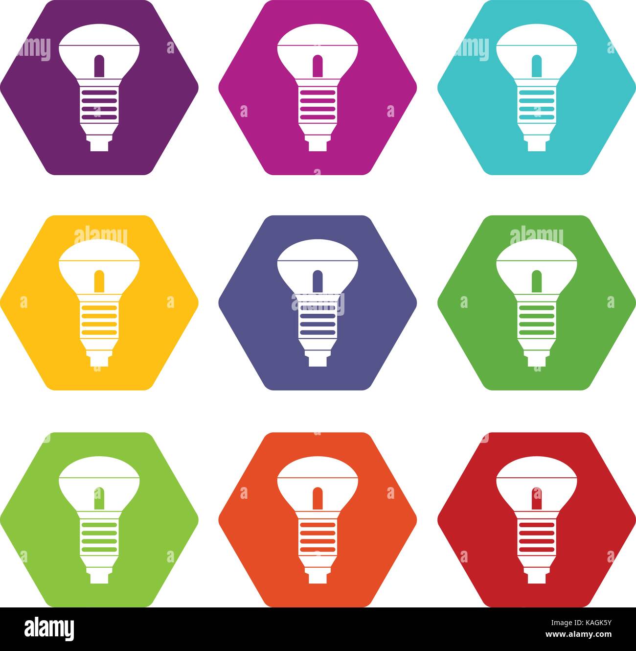 Led bulb icon set color hexahedron Stock Vector Image & Art - Alamy