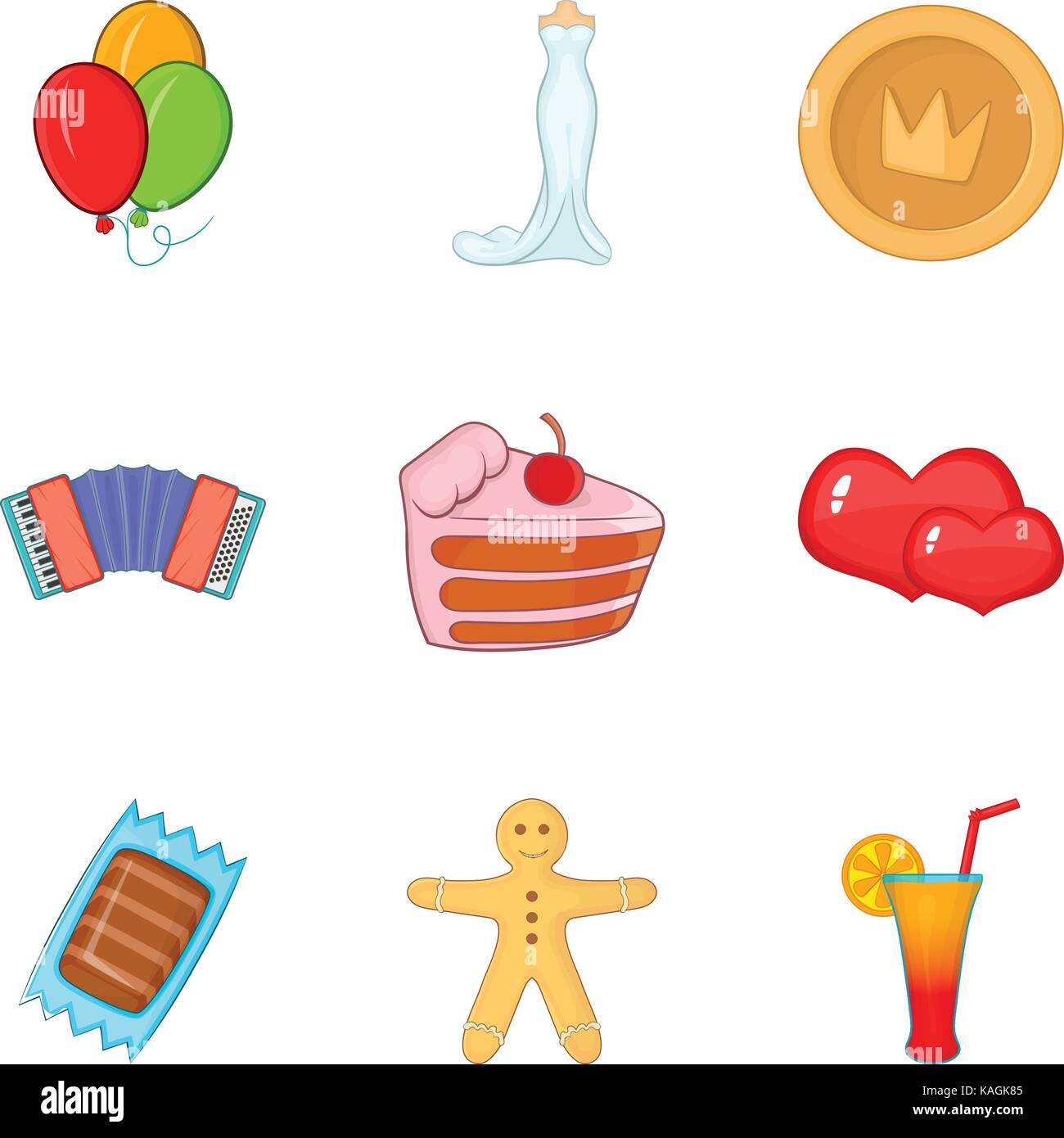 Betrothal icons set, cartoon style Stock Vector Image & Art - Alamy