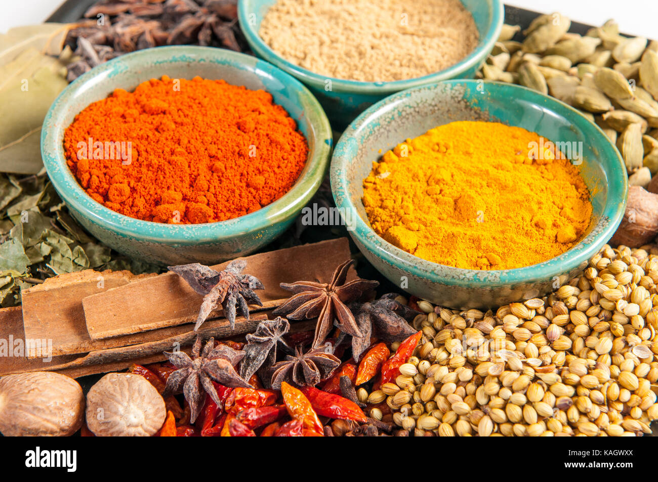 Indian Spices on Plate Stock Photo Alamy