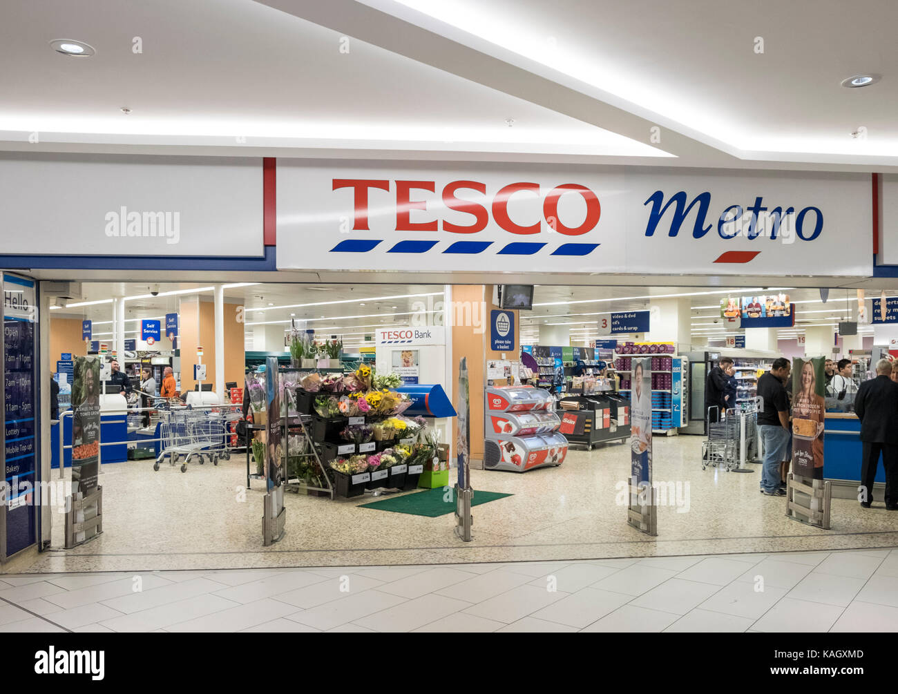 Tesco Metro store, Victoria Centre, Nottingham, England, UK Stock Photo