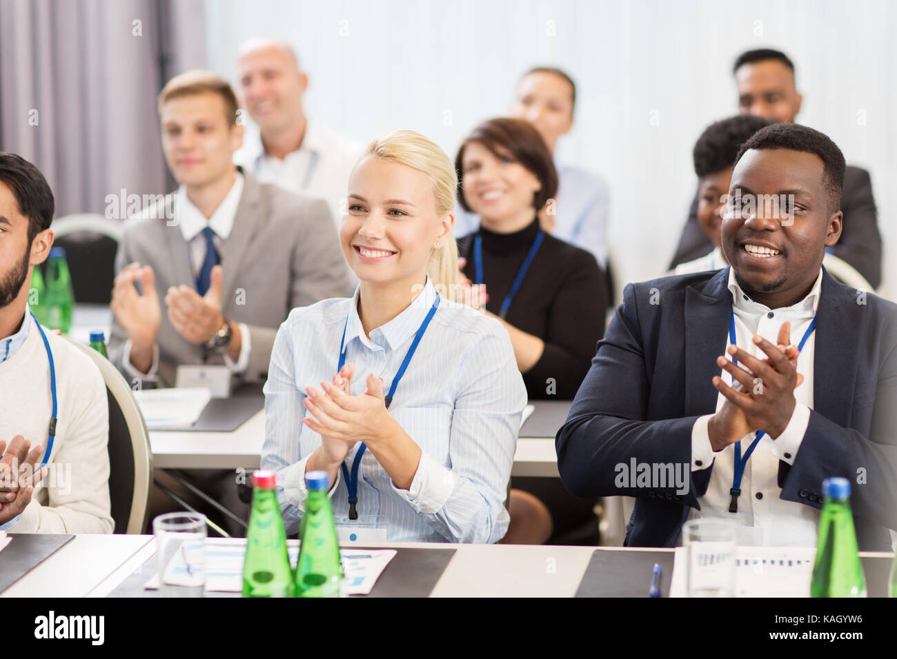 people applauding at business conference Stock Photo