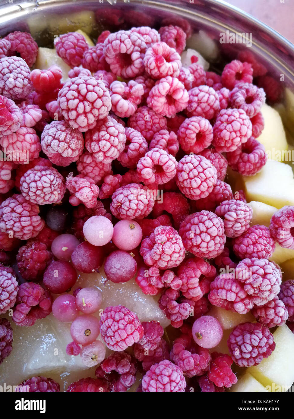 fruit macerating to make jam Stock Photo Alamy