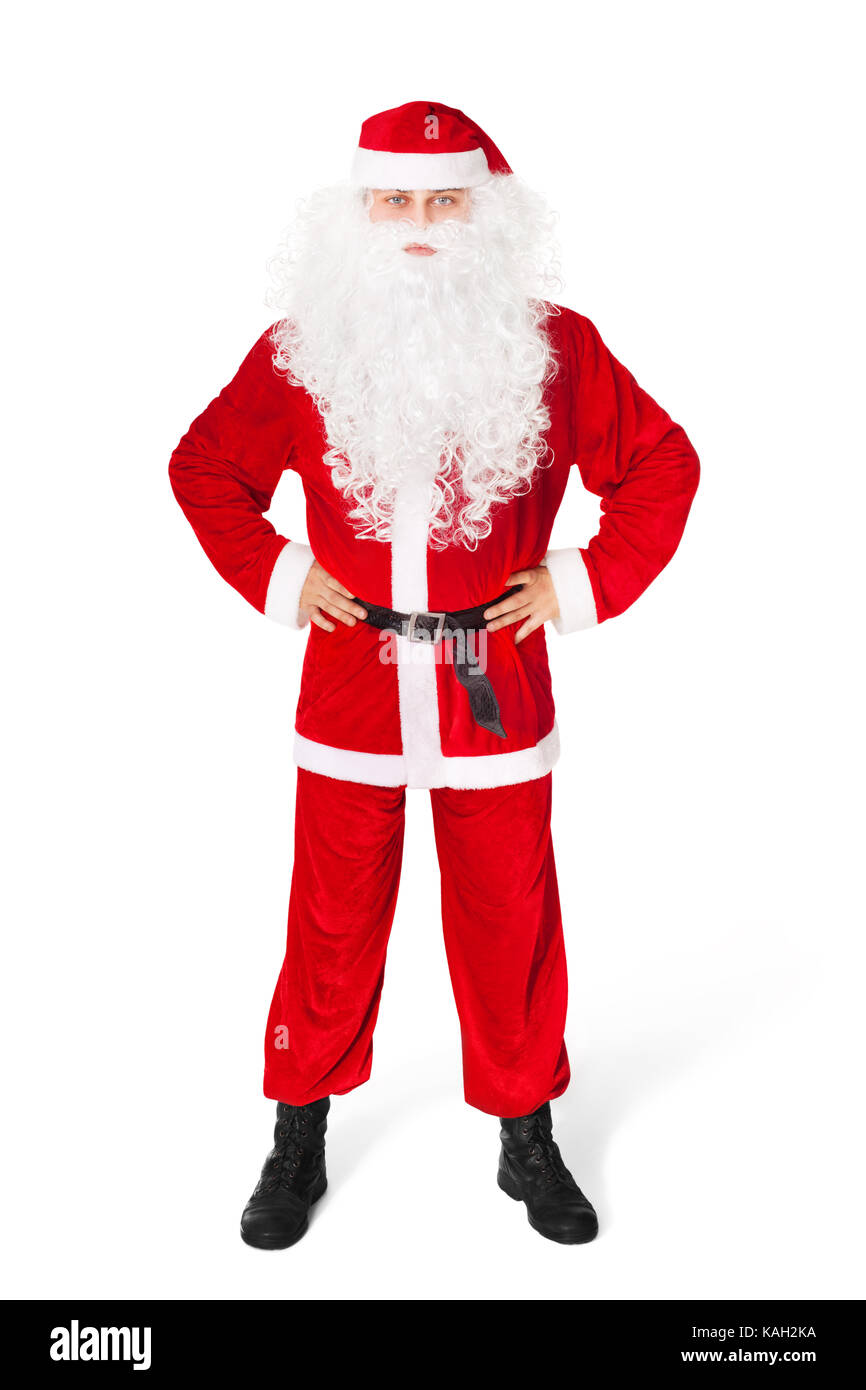 Full length portrait of Santa Claus isolated on white background Stock ...
