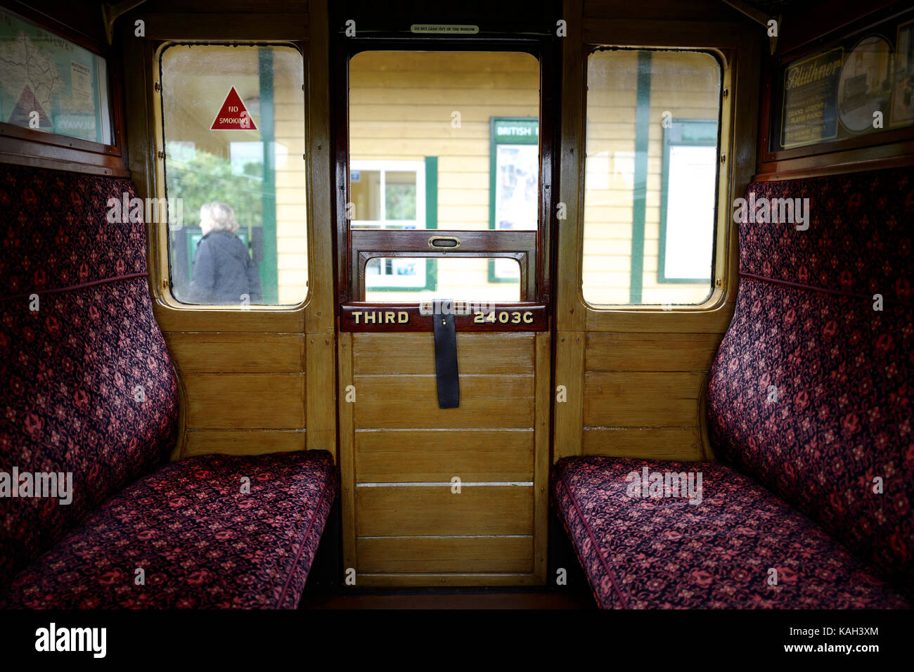 Railway compartment on preserved railway, UK Stock Photo