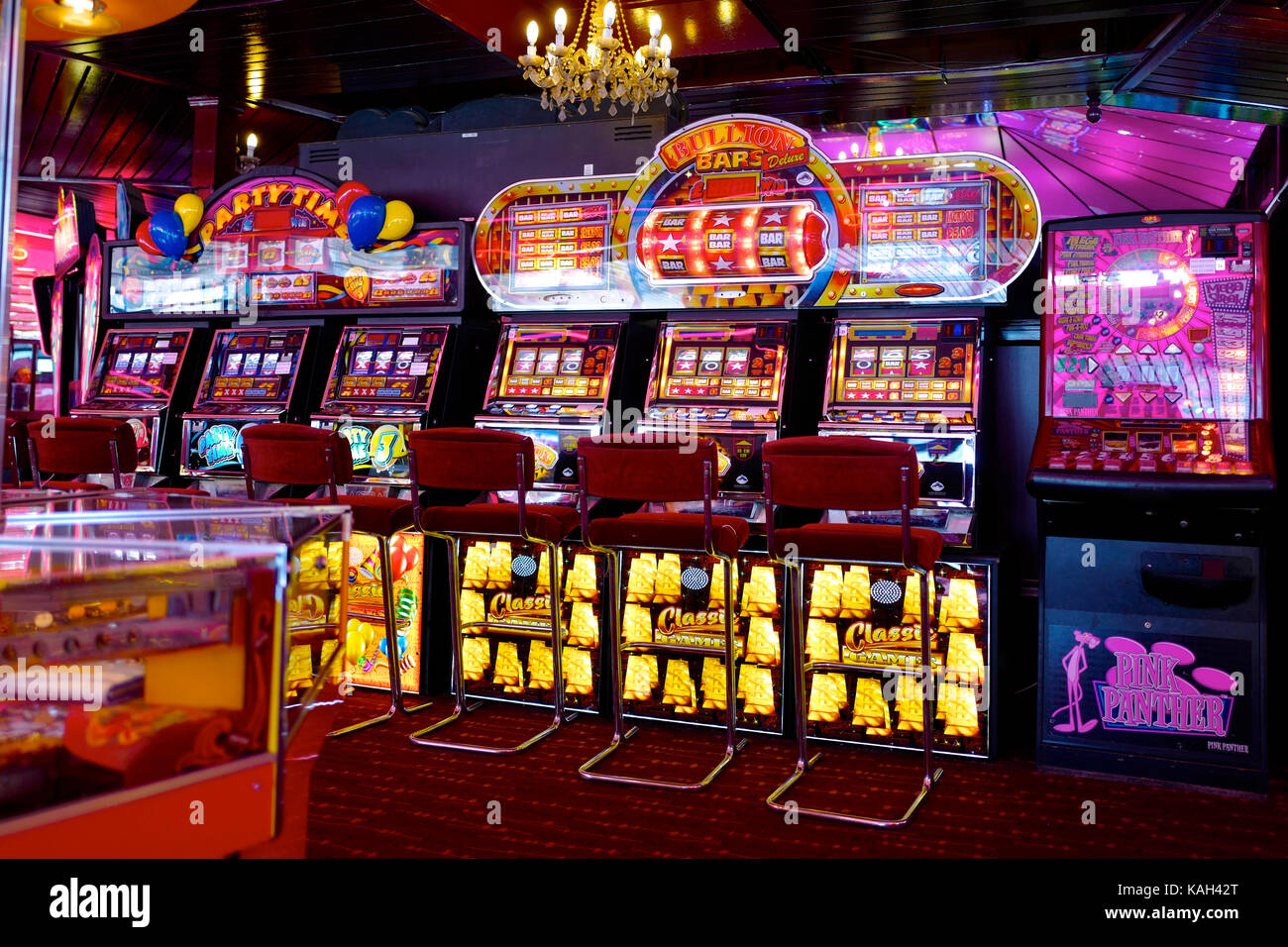 Gambling machines in amusement arcade, UK Stock Photo