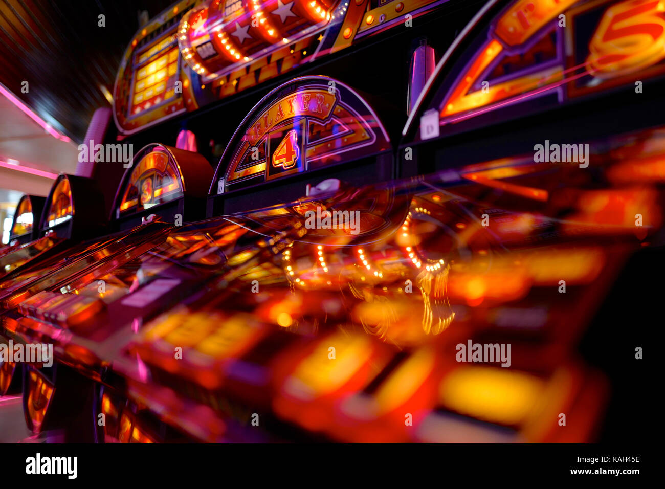 Gambling machines in amusement arcade, UK Stock Photo