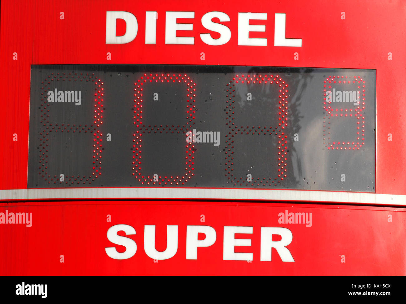 Red Electronic price display at a petrol station, Bremen, Germany, europe Stock Photo Alamy