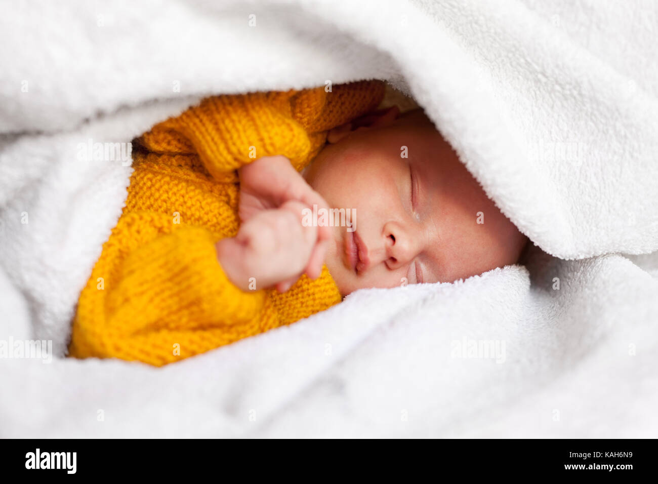 dreaming newborn baby boy Stock Photo - Alamy