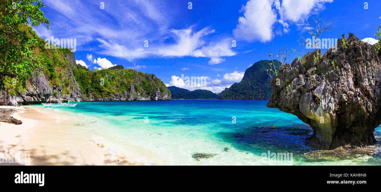 Incredible nature in Palawan,Philippines,azure sea and rocks,El Nido. Stock Photo