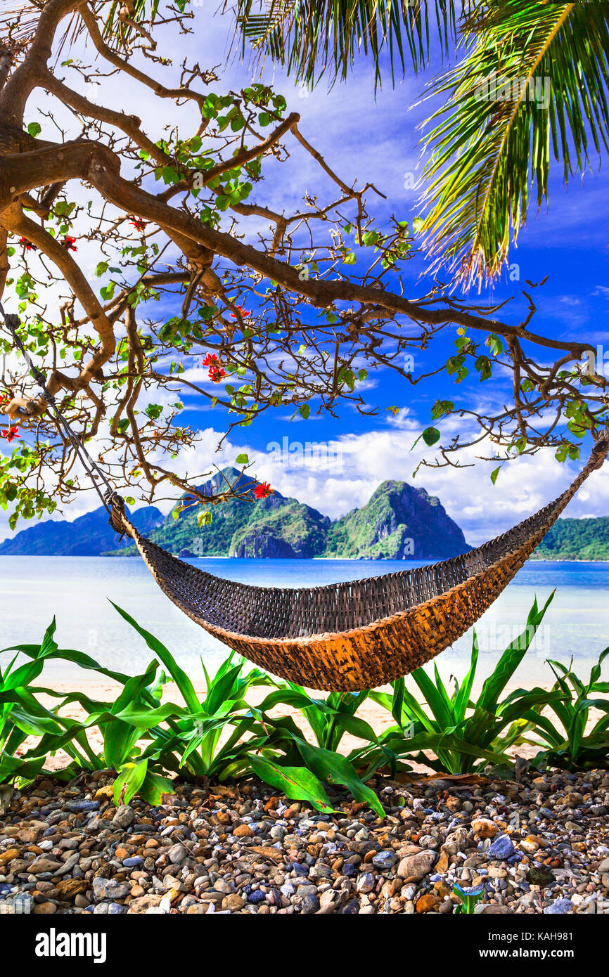 Tropical relax in Palawan,Philippines. Stock Photo