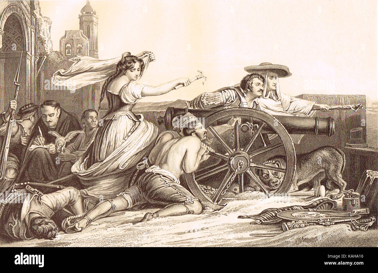 The maid of Saragossa, Siege of Zaragoza, Spain, 1808 Stock Photo