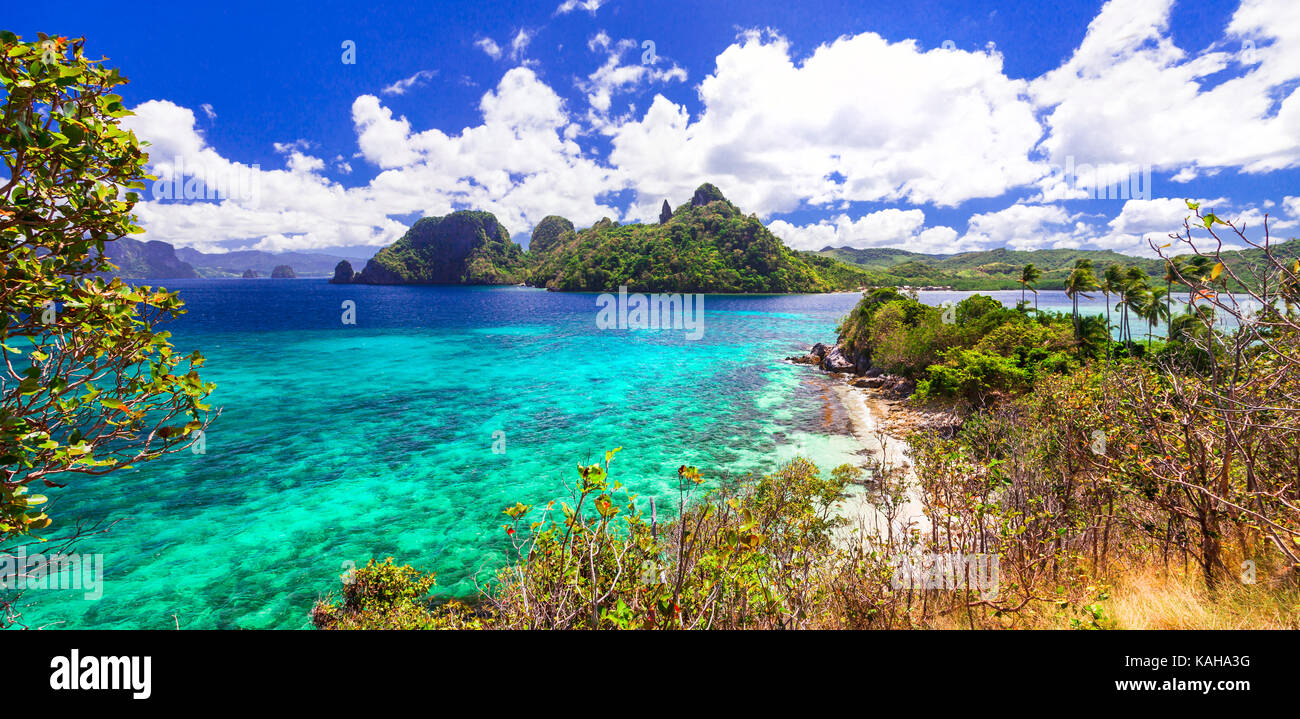 unique unspoiled nature and tropical paradise El nido in Plawan. Philippines Stock Photo