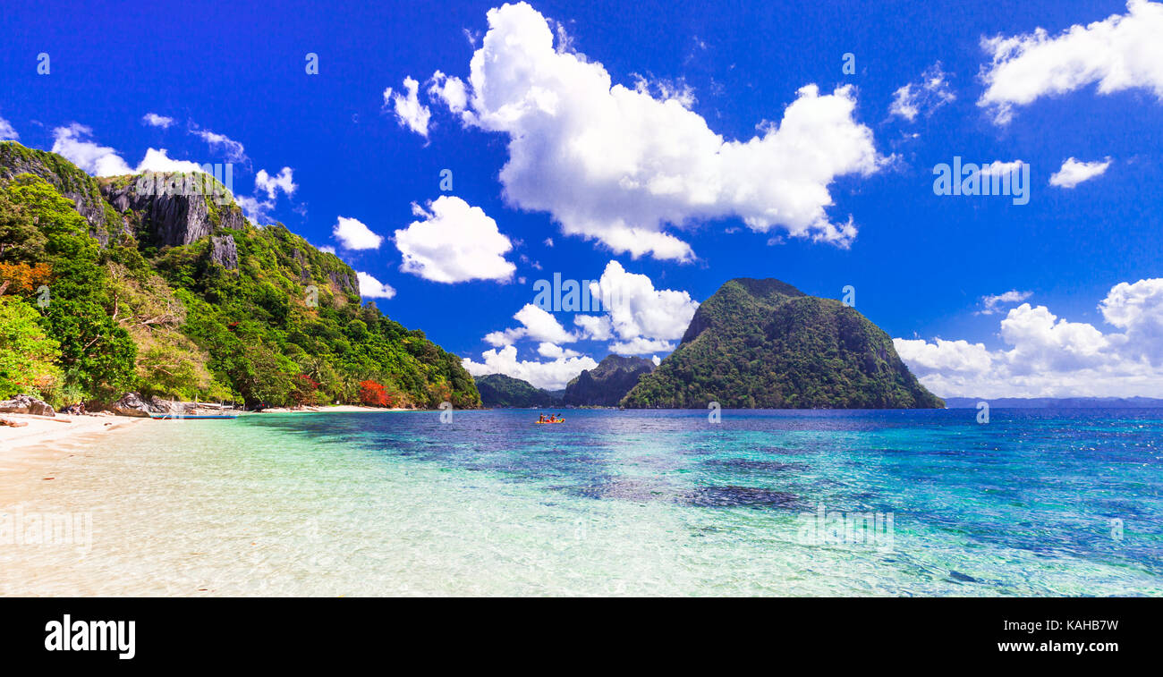 Beautiful El Nido,Palawan,Philippines,panoramic view. Stock Photo