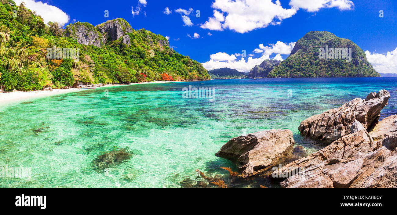 unique unspoiled nature and tropical paradise El nido in Plawan. Philippines Stock Photo