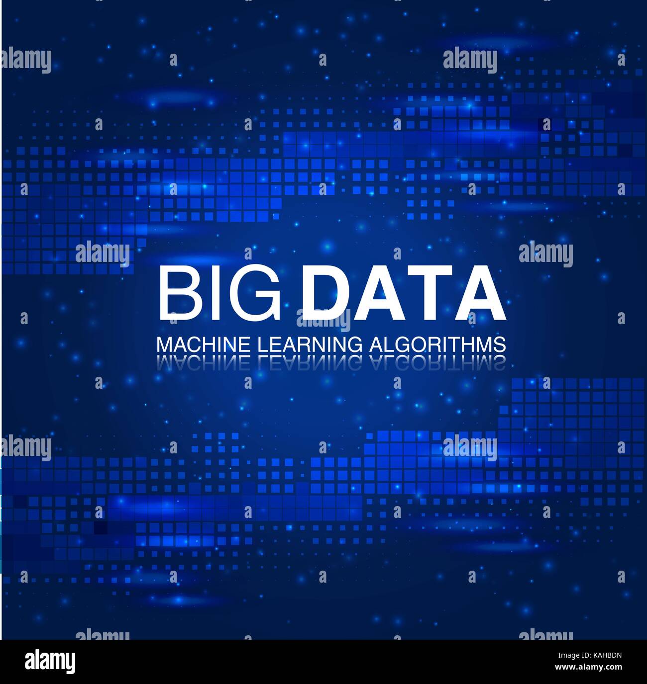 BIG DATA Machine Learning Algorithms. Analysis Science or Technology Background. Stock Vector