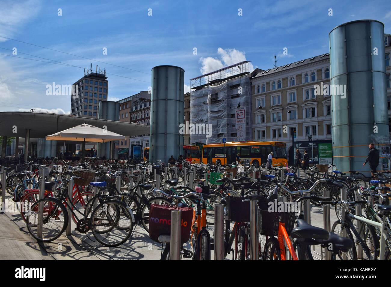 bikes culture in the clean Copenhagen Stock Photo