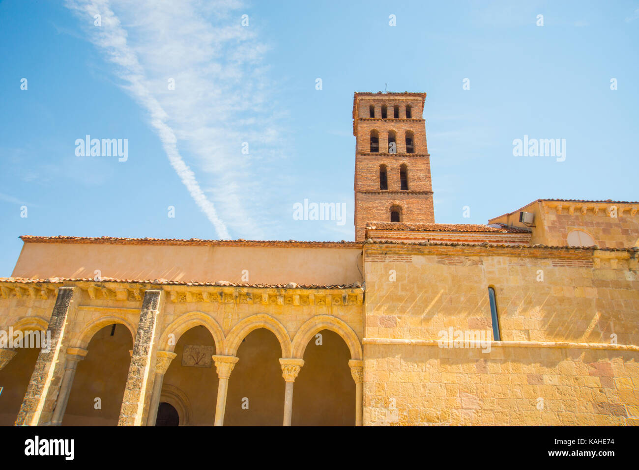 Facade of San Lorenzo church. Segovia, Spain. Stock Photo