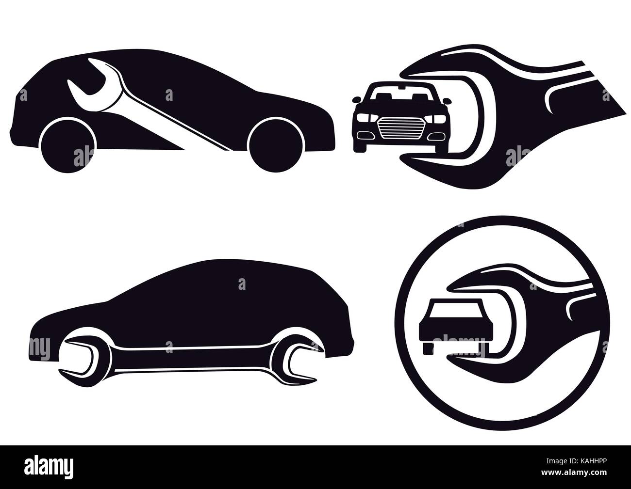 car repair Workshop with tool Stock Vector