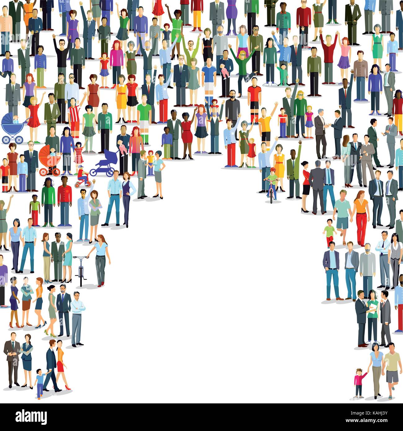 Large group of people and crowd Stock Vector