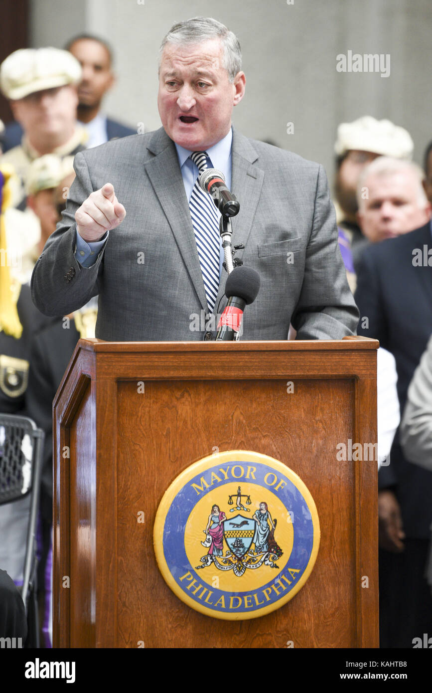 Philadelphia, Pennsylvania, USA. 26th Sep, 2017. Philadelphia Mayor