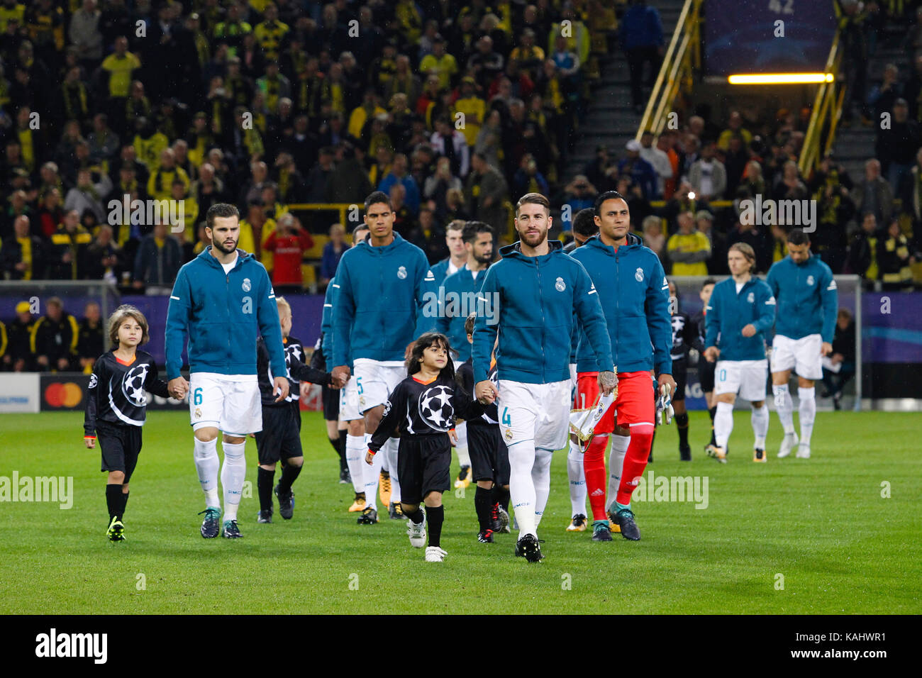 Dortmund, Germany. 26th Sep, 2017. Sergio Ramos Garcia (4) Real Madrid's player. Jose I. Fernandez Iglesias (6) Real Madrid's player, during the match 2, between Borussia Dortmund vs Real Madrid at the Signal Iduna Park stadium in Dortmund, Germany, September 26, 2017 . Credit: Gtres Información más Comuniación on line, S.L./Alamy Live News Stock Photo