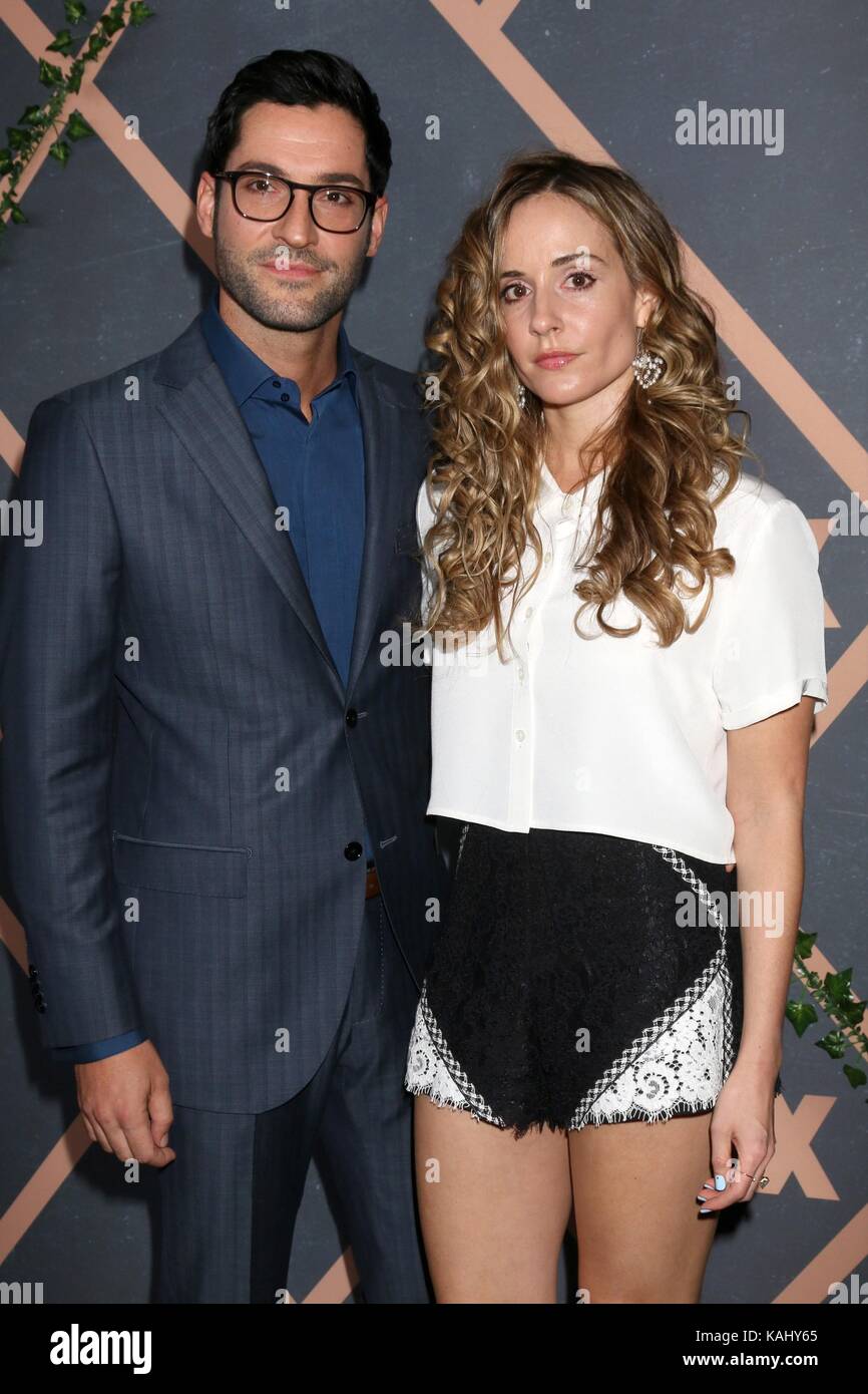 Los Angeles, CA, USA. 25th Sep, 2017. Tom Ellis, Megan Oppenheimer at arrivals for The FOX Fall Party, CATCH LA in West Hollywood, Los Angeles, CA September 25, 2017. Credit: Priscilla Grant/Everett Collection/Alamy Live News Stock Photo
