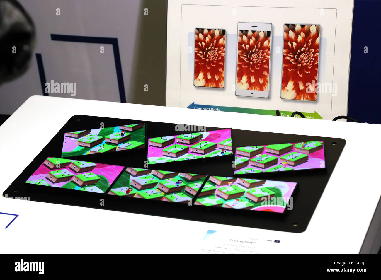 Tokyo, Japan. 26th Sep, 2017. Japan Display Inc. (JDI) displays the new