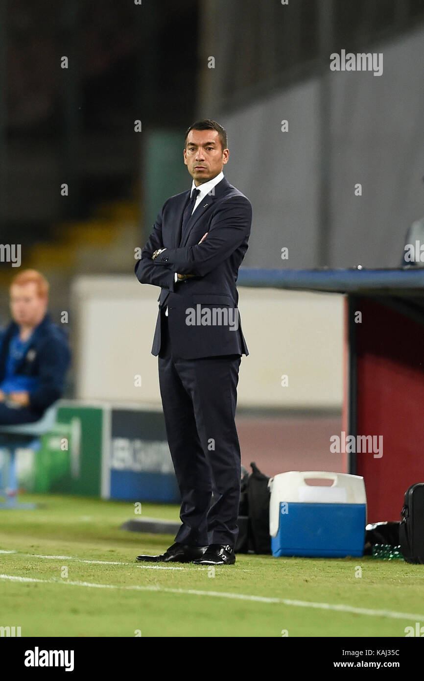 Naples, Italy. 26th Sep, 2017. Giovanni van Bronckhorst of Feyenoord looks on during Champions League Group stage - Group F football match between SSC Napoli and Feyenoord at Stadio San Paolo on September 26, 2017 in Naples, Italy Credit: marco iorio/Alamy Live News Stock Photo