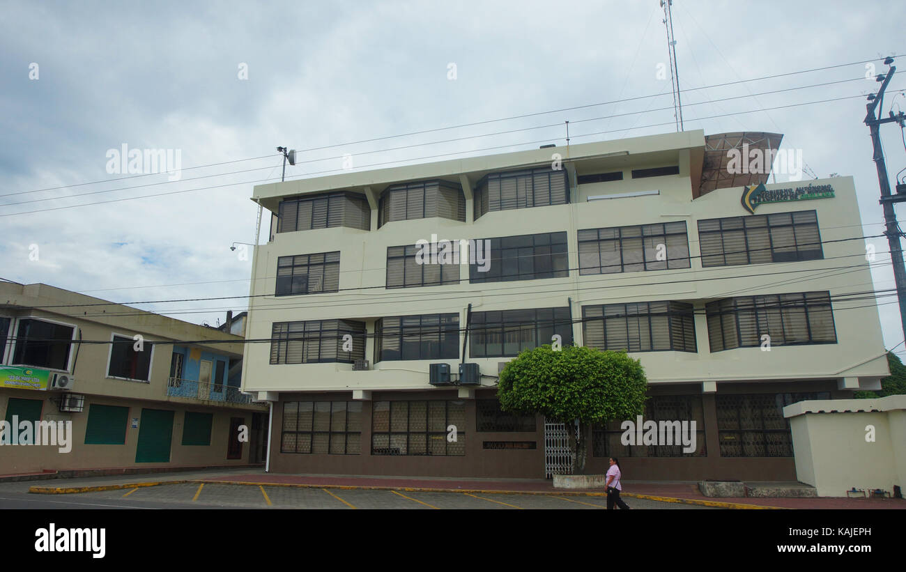 Front view of the building of the Municipality of Francisco de Orellana Port Stock Photo