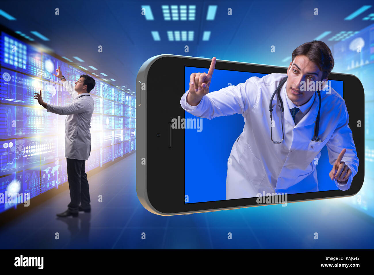 Telemedicine concept with doctor and smartphone Stock Photo - Alamy