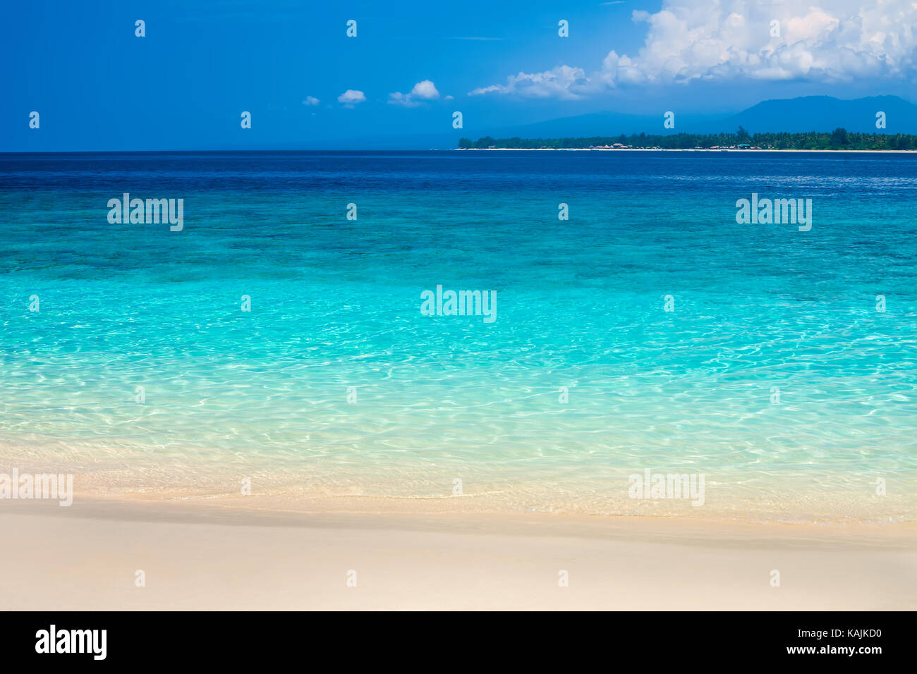 Beautiful beach and tropical turquoise sea. sea background Stock Photo