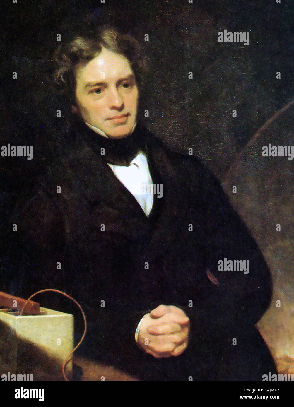 MICHAEL FARADAY (1791-1867) English scientist painted by Thomas Phillips in 1842 Stock Photo