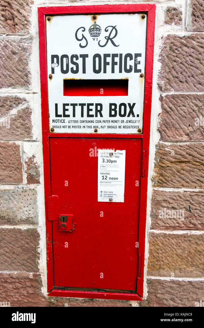 Post Office Letter Box, Luss, on the west bank of Loch Lomond., Argyll