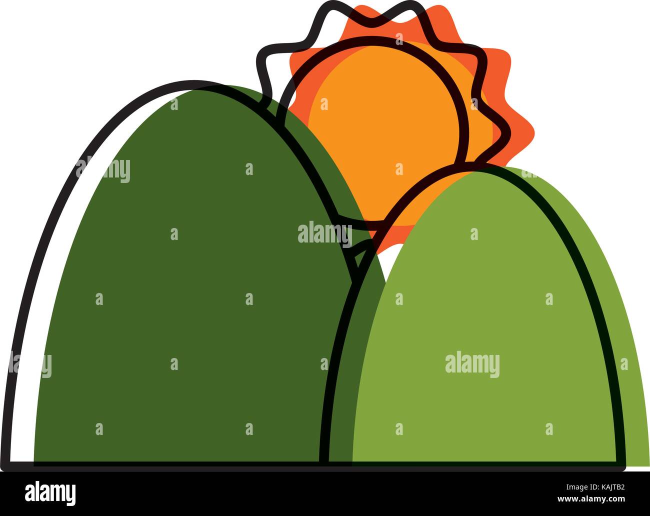 Sun and mountains symbol Stock Vector Image & Art - Alamy