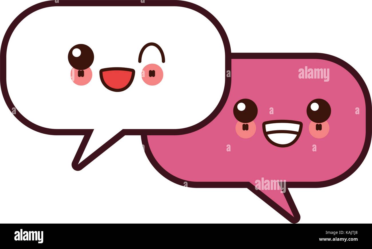 Chat Bubbles Symbol Kawaii Cartoon Stock Vector Image Art Alamy
