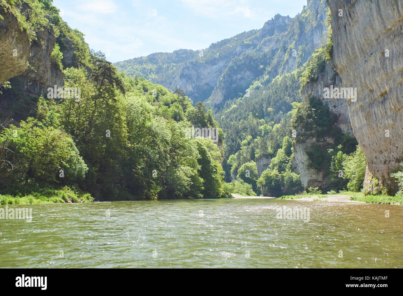 Gorges du Tarn on a boat Stock Photo