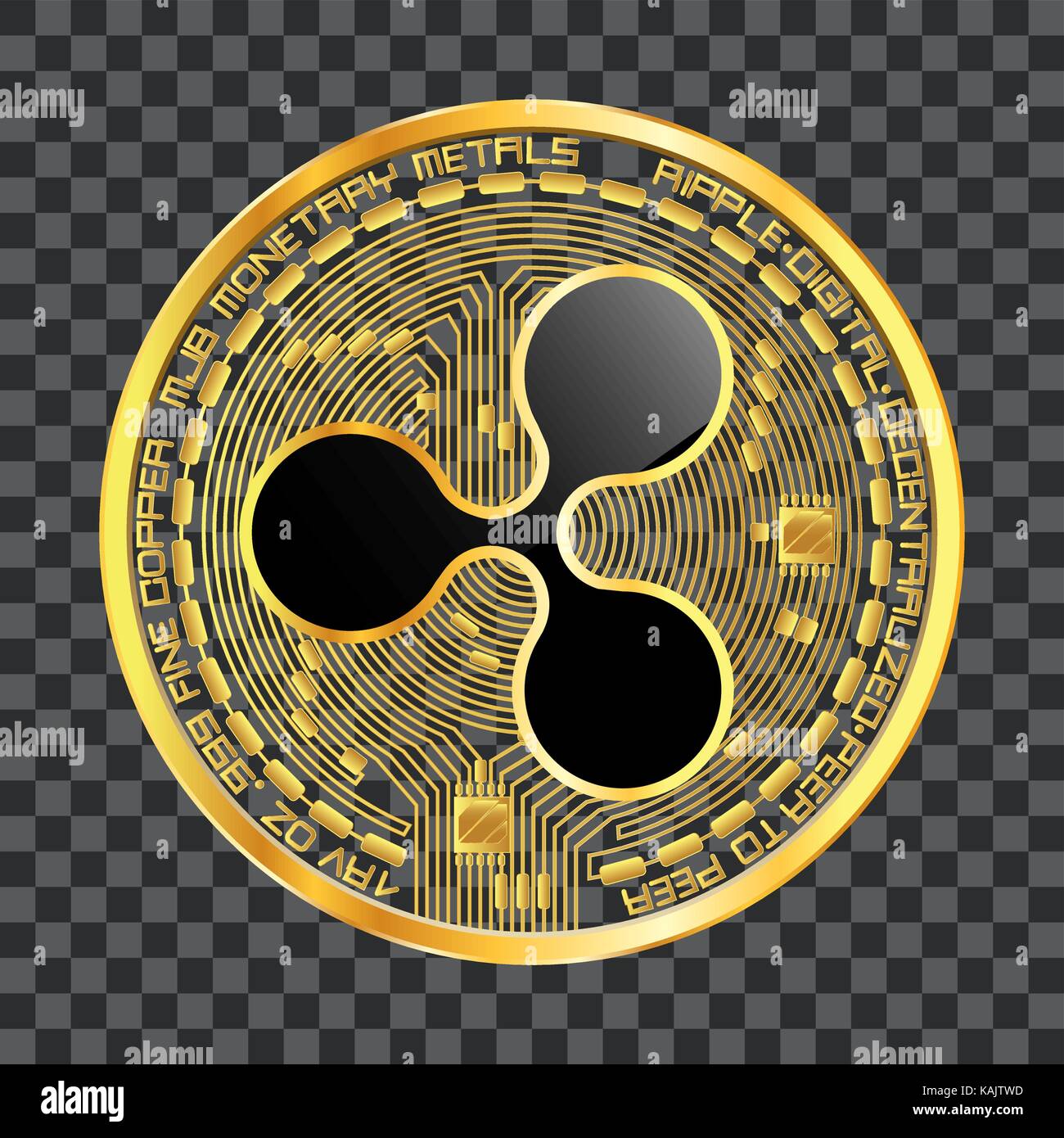 Crypto currency ripple golden symbol Stock Vector Image & Art - Alamy