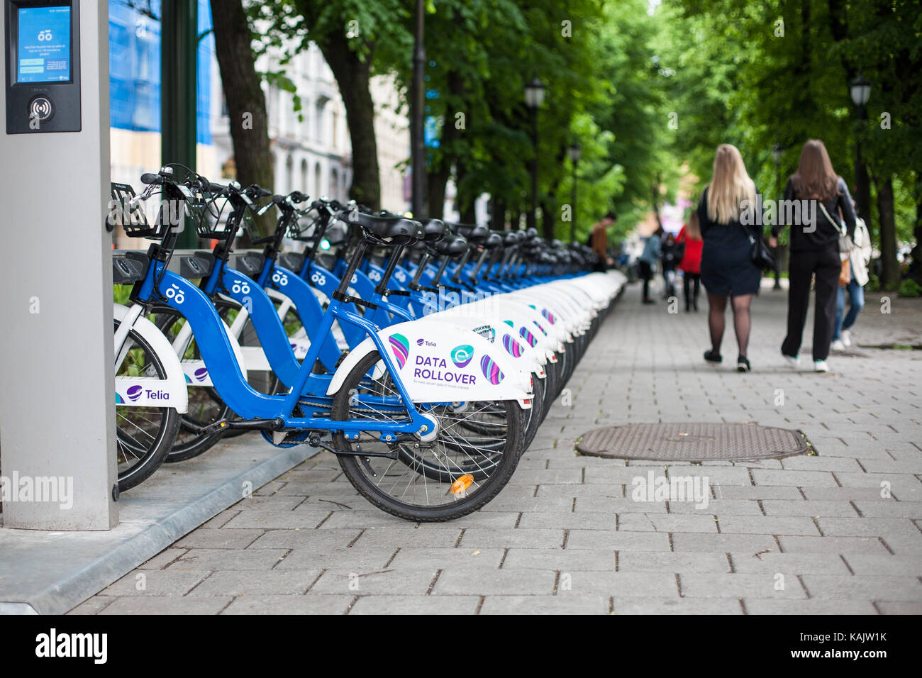 Bicycles from Norwegian bike sharing program Bysykkel Oslo Norway Stock  Photo - Alamy