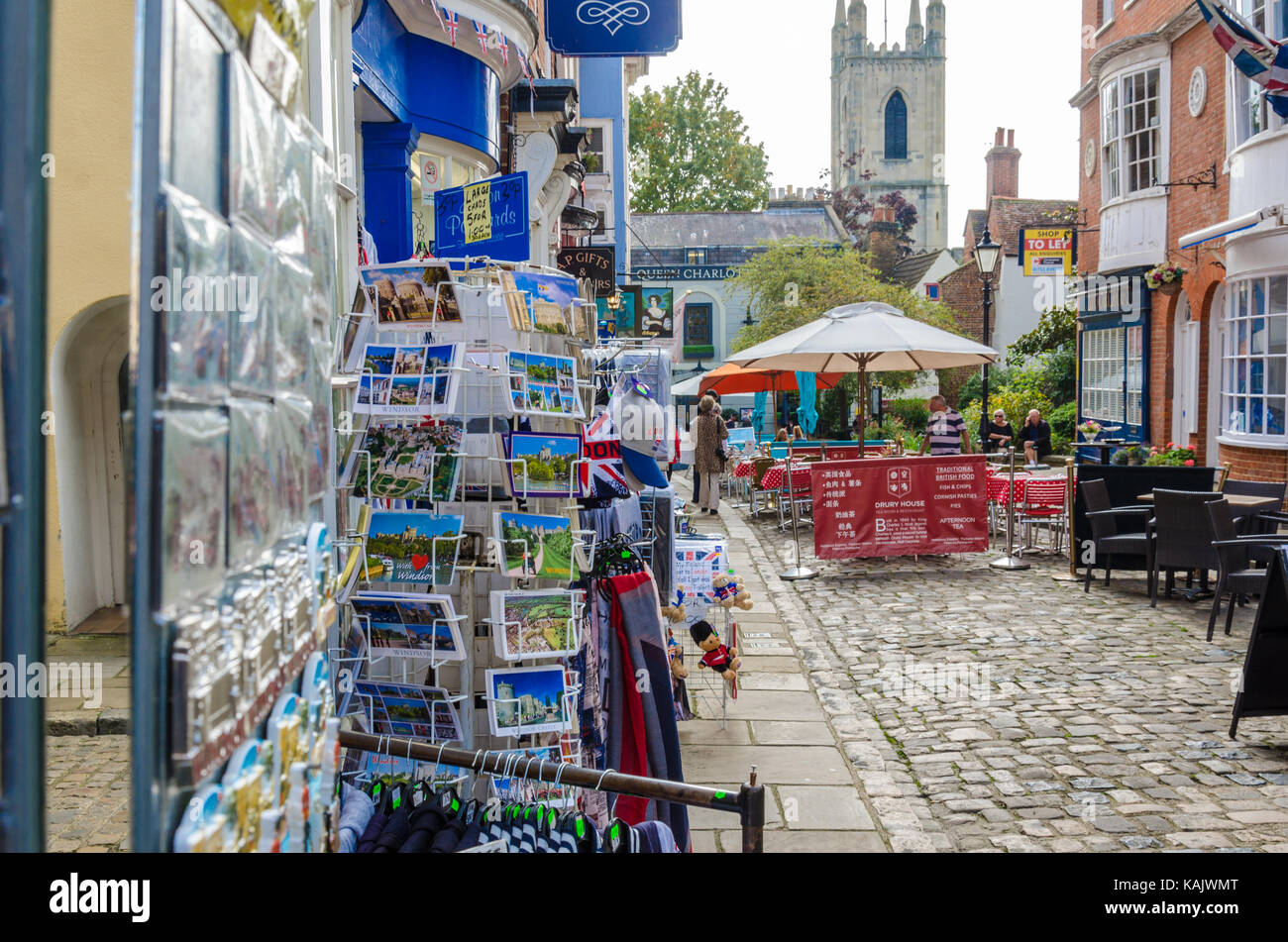 A view of Thames Street in Windsor, home to places to eat and Stock