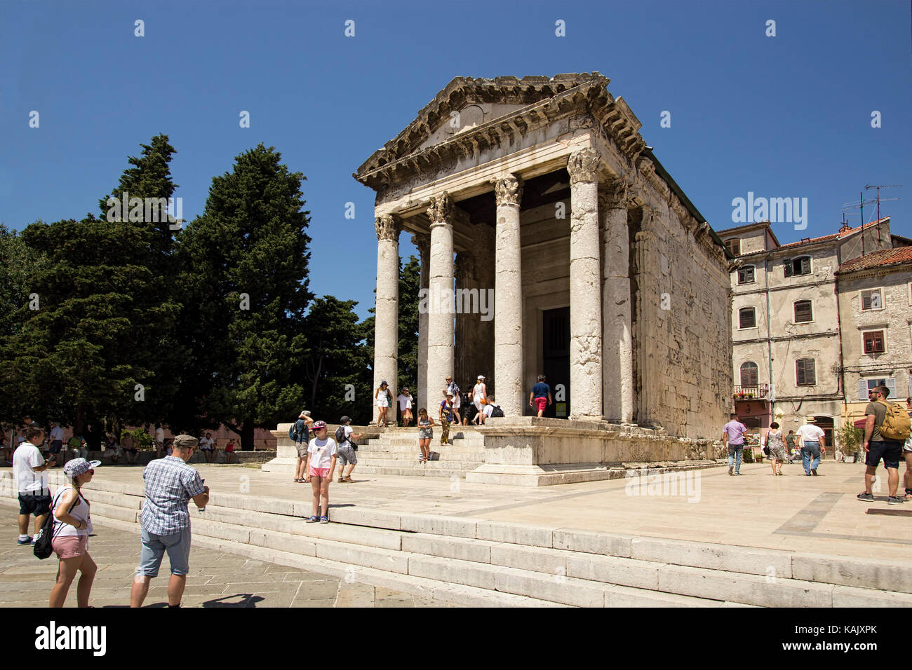 Temple of Augustus, Pula, Croatia. One of the best complete Roman monuments outside of Italy Stock Photo