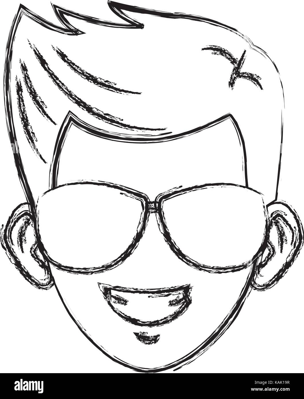 Young man with sunglasses cartoon Stock Vector Image & Art Alamy