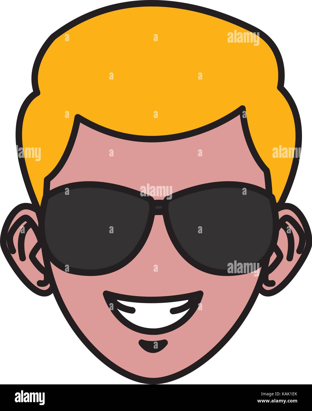 Young man with sunglasses cartoon Stock Vector Image & Art - Alamy